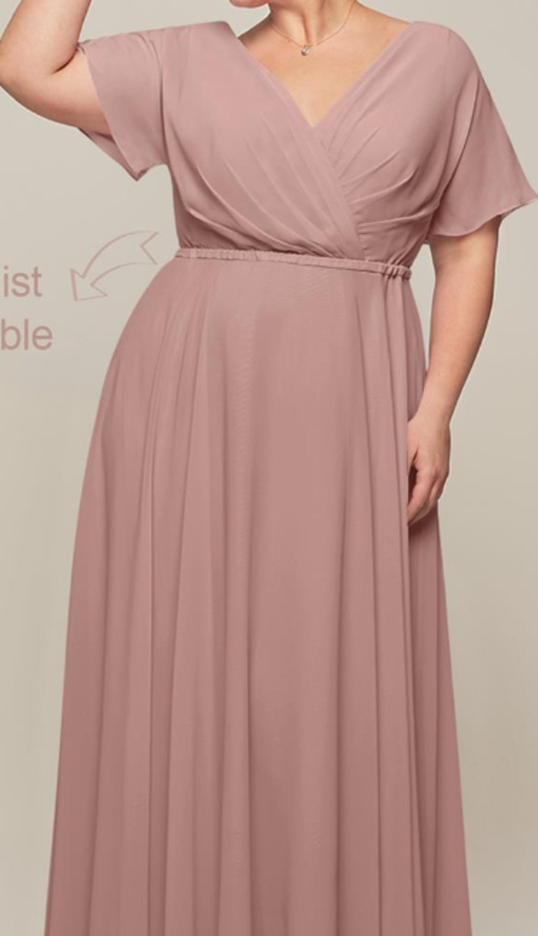 AW BRIDAL BRIDESMAID 6 S Dusty Rose pink Ginny  formal party maxi dress NEW B32